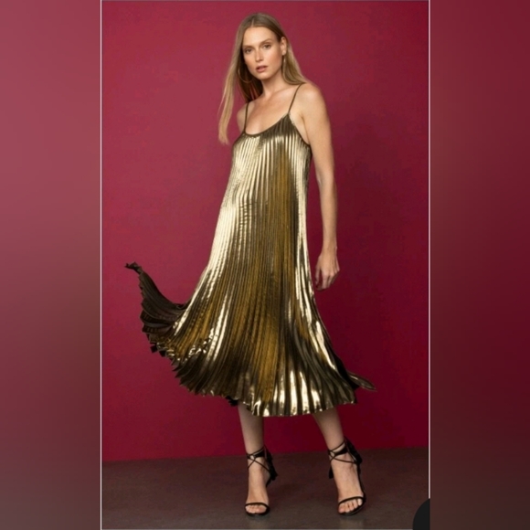 Johnny Was Golden Gem Pleated Midi Dress - Picture 2 of 14